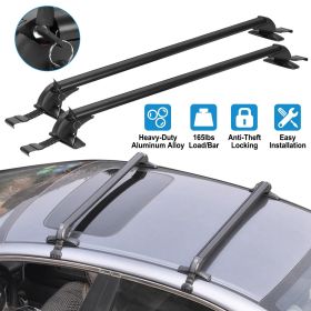 2PCS Universal 110cm/43-inch Car Roof Rack Cross Bar w/ Anti-Theft Lock Adjustable Window Frame for bike kayak cargo luggage