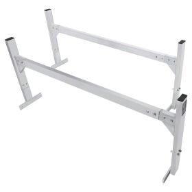 Van Roof Ladder Rack, 2 Bars Aluminum Alloy Roof Ladder Racks, 400 LBS Capacity Rain-Gutter Van Roof Rack, Adjustable Length 51.2" to 81.1"