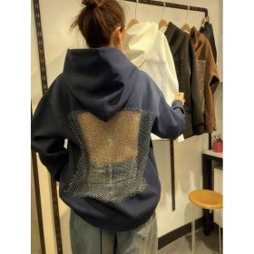 Women's Hooded Sportswear Casual Long Sleeved Shirt (Option: Dark Blue-XS)