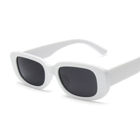 2022 New Square Eyewear Fashion Vintage Sunglasses Women Brand Designer Retro Rectangle Sun Glasses Female Ins Popular Colorful (Frame Color: As Picture, Lenses Color: White)