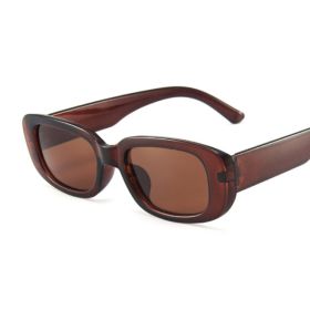 2022 New Square Eyewear Fashion Vintage Sunglasses Women Brand Designer Retro Rectangle Sun Glasses Female Ins Popular Colorful (Frame Color: As Picture, Lenses Color: borwn)