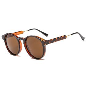 2022 Retro Round Sunglasses Women Men Brand Design Transparent Female Sun Glasses Men Oculos De Sol Feminino Lunette Soleil (Frame Color: As Picture, Lenses Color: leopard)