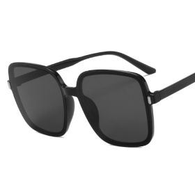 Fashion Square Sunglasses Woman Retro Vintage Gradient Sun Glasses Female Clear Lens Black White Designer Oculos De Sol UV400 (Frame Color: As Picture, Lenses Color: black)