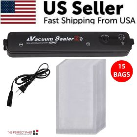 Vacuum Sealer Machine Food Preservation Storage Saver Automatic With Seal Bag (Package: Vacuum Machine + 15 Bags)