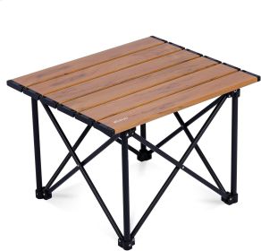 Ultralight Camping Table, Compact Aluminum Folding Beach Table with Carry Bag for Outdoor, Picnic BBQs, and Cooking (size: Nature  Small)