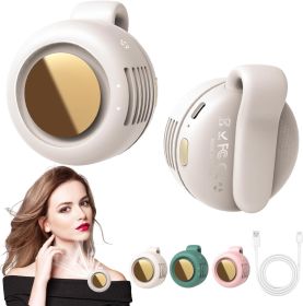 Portable Silent Mini Bladeless Fan Clip On, Small Fan Clip on for Shirt & Waist, Adjustable 3-Speed Suspended Whirlwind Fans (Color: White)