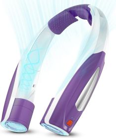 Neck Fan, 6 Speeds Adjustable Portable Personal Fan Rechargeable, Faster Cooling Wearable Fan, Ultra Quiet for Home, Office, Travel, Outdoor (Color: Purple)
