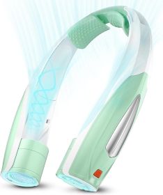 Neck Fan, 6 Speeds Adjustable Portable Personal Fan Rechargeable, Faster Cooling Wearable Fan, Ultra Quiet for Home, Office, Travel, Outdoor (Color: Green)