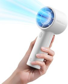 Handheld Turbo Fan, 5000mAh Rechargeable Portable Fan, Up to 28H Runtime, 5-Speed Powerful Airflow (Color: Gray   Indicator)