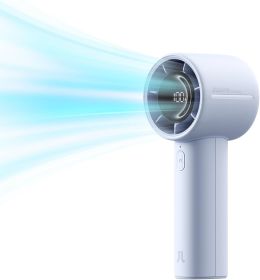 Handheld Turbo Fan, 5000mAh Rechargeable Portable Fan, Up to 28H Runtime, 5-Speed Powerful Airflow (Color: Blue   LED Display)