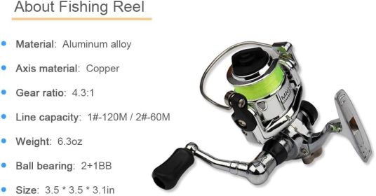 Fishing Rod Reel Combo Mini Pen Fishing Pole Kit Telescopic Fishing Rod Spinning Reel Combo Kit (size: Green   1.4 m)