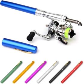 Fishing Rod Reel Combo Mini Pen Fishing Pole Kit Telescopic Fishing Rod Spinning Reel Combo Kit (size: Black   1.4 m)