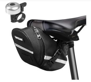 Bike Saddle Bags Waterproof With Reflective Strips Bicycle Seat Bag Under Seat Cycling Seat Pack for Mountain Bikes and Road Bicycle (Color: grey)