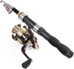 Telescopic Collapsible Extendable Fishing Rod for Saltwater and Freshwater, Lightweight and Compact Design (size: Full Extend 4.9 Feet)
