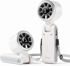 Portable Handheld Turbo Fan, 5 Gear Wind, Battery Operated, Up to 12 Working Hours (Color: Off-white)