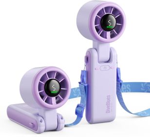 Portable Handheld Turbo Fan, 5 Gear Wind, Battery Operated, Up to 12 Working Hours (Color: Provence Garde)