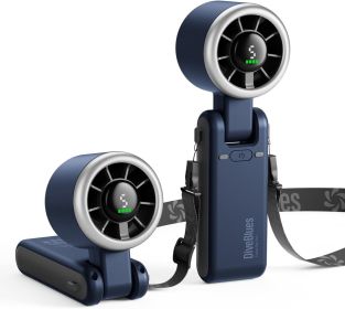 Portable Handheld Turbo Fan, 5 Gear Wind, Battery Operated, Up to 12 Working Hours (Color: Starlit Night)