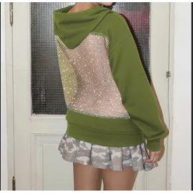 Women's Hooded Sportswear Casual Long Sleeved Shirt (Option: Green-XL)