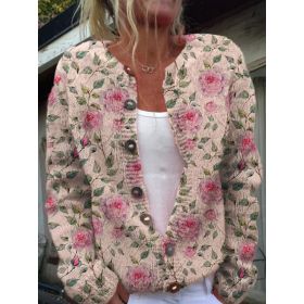 3D Digital Printing Cardigan Knitted Coat (Option: HWJ165956-2XL)